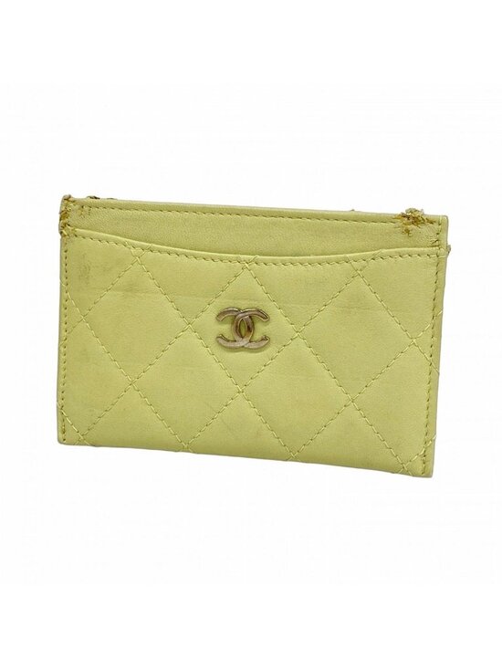 Chanel Handbags - ★SOLD★ Chanel Card Case Quilted Lambskin Light Green Silver